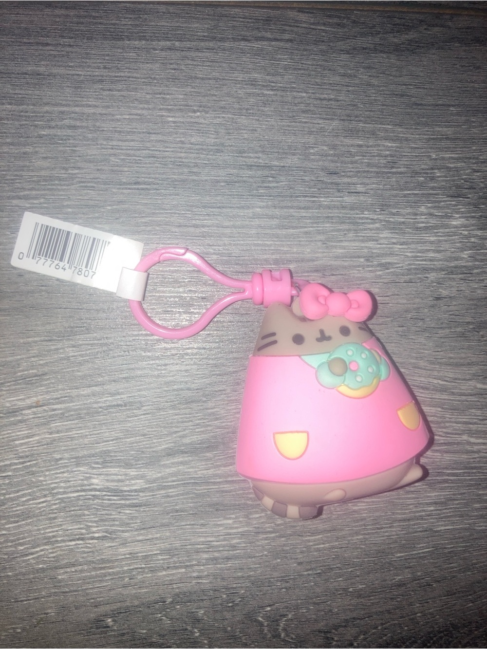 Pusheen Pink Donut Clip-On Keychain